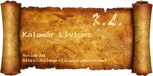 Kalamár Líviusz névjegykártya